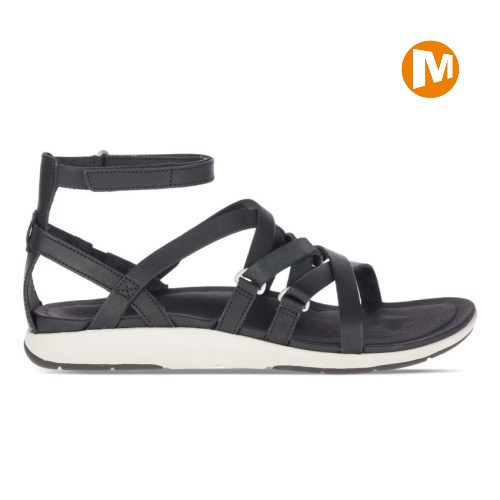 Merrell Kalari Shaw Mid Sandalen Damen Schwarz [DE-QJRAH]